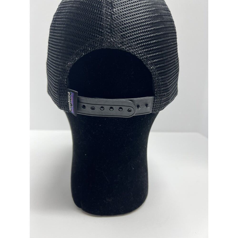Patagonia Unisex Ball Cap P-6 Logo Trucker Snap Back Hat Mesh Black - Picture 6 of 10